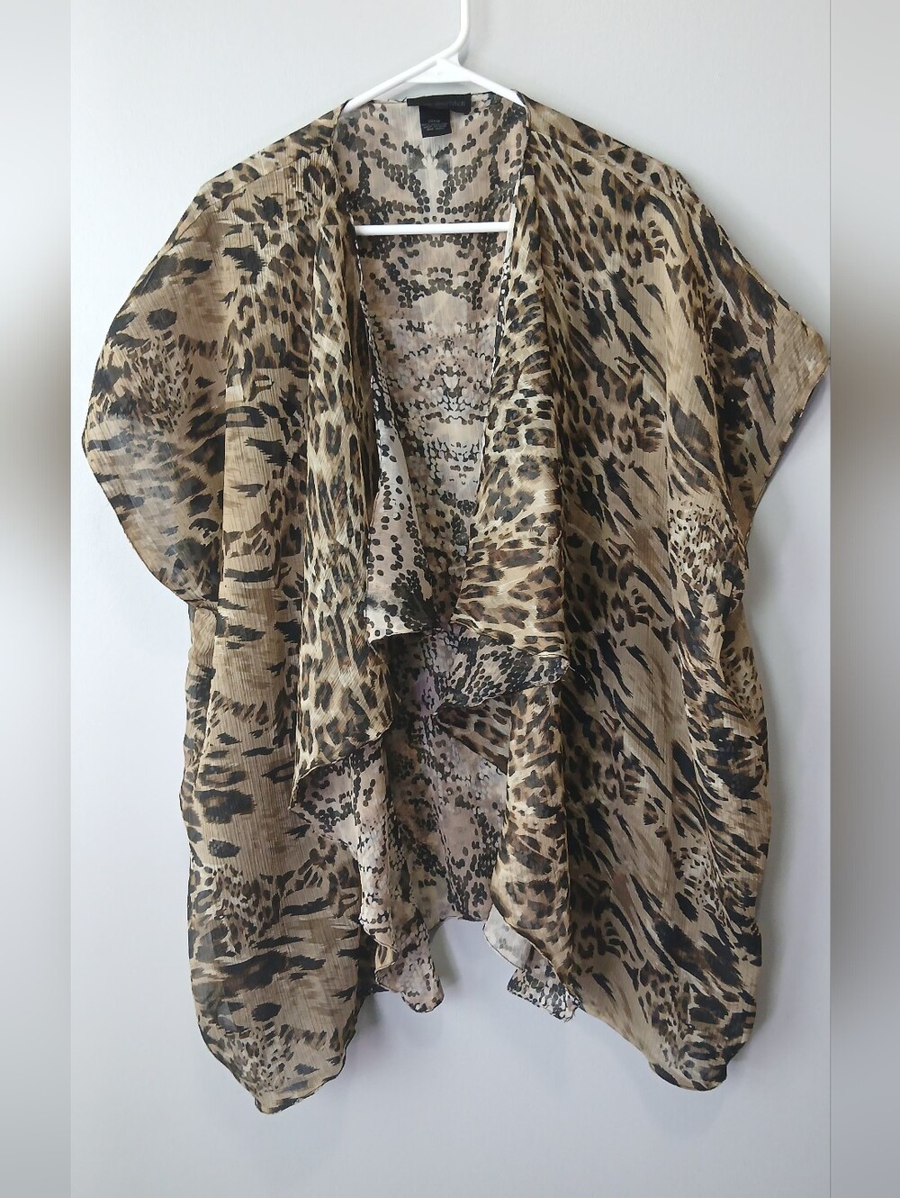 Steve Madden Animal Print Sheer Tunic Cover-up Womens One Size Resortwear